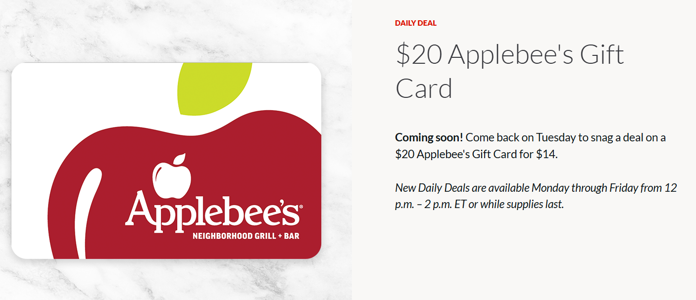 [EXPIRED] AARP Rewards: 30% Off $20 Applebee’s Gift Card – GCanywhere