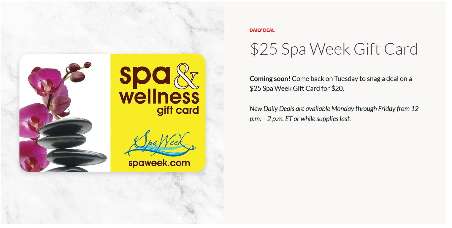 [EXPIRED] AARP Rewards: 20% Off $25 Spa Week Gift Card – GCanywhere