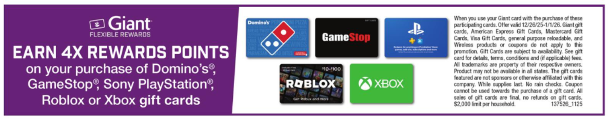 [EXPIRED] Giant Food: Earn 4X Flexible Rewards Points on Domino’s ...